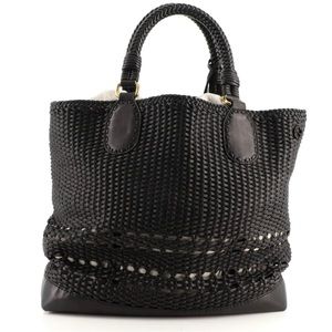 Large woven Gucci tote